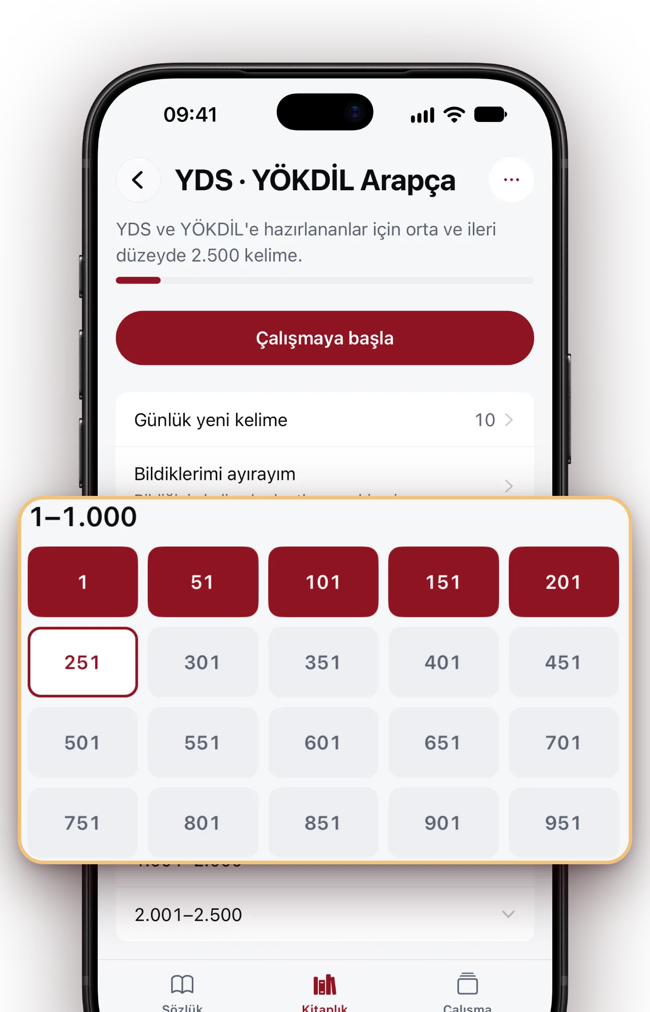 YDS ve YÖKDİL Arapça kelime yolu: ilk beş bölüm tamamlanmış